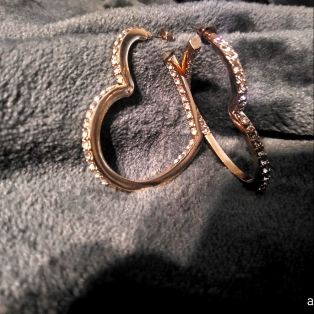 Crystal CZ heart Earrings new